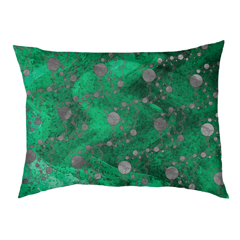 Coussin d'extérieur pour chien Byrge Planets Stars, Très grand (l 52 po x P 42 po x H 17 po), Vert/gris