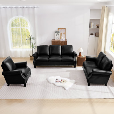 3 - Piece Faux Leather Living Room Set by Lark Manor