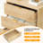 Nightstand Set of 2 with 3 Drawers, Fluted Modern Design for Bedroom, 23.6"W X 15.8"D X 28.3"H, Twill Nature-104463772