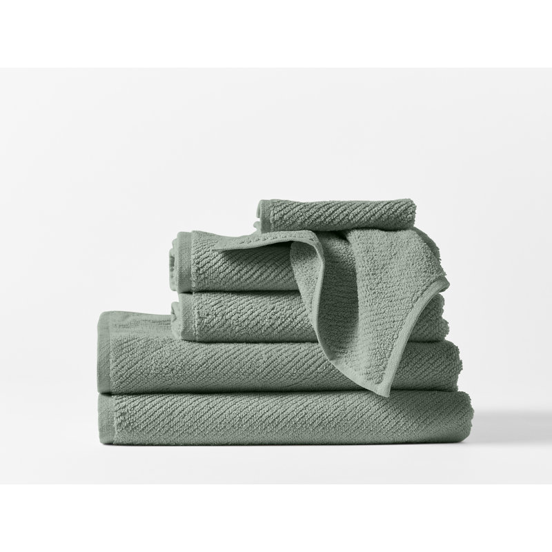Air Weight 100% Cotton, 6 Piece Towel Set, Sage