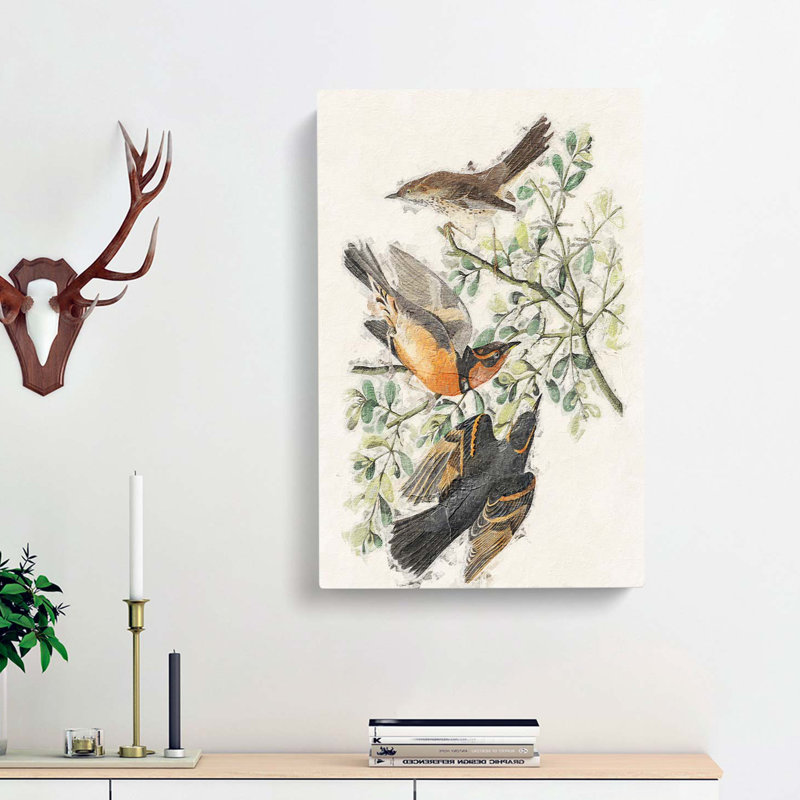 Thrush & Mountain Mocking Birds by John Audubon - Wrapped Canvas Painting, 50cm H x 35cm W x 3cm D