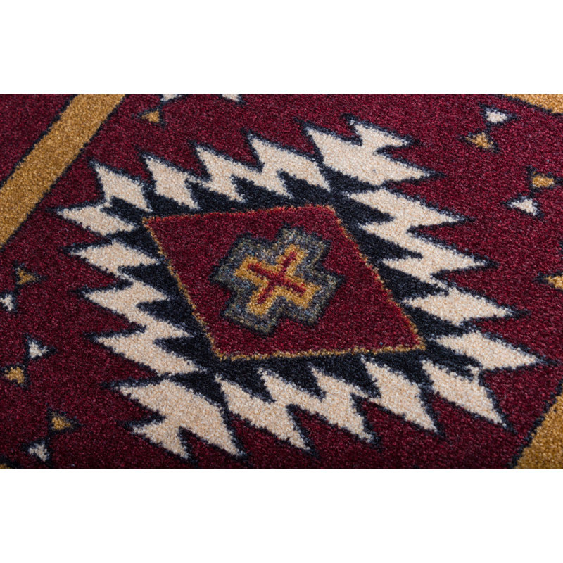 Tapis rouge / noir Busselton Southwestern, Rectangle : 2 pi 8 po x 3 pi 11 po