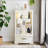 Lighted Glass Curio Cabinet With Adjustable Shelves - Elegant 2-Door Display & Built-In Drawer-598228367