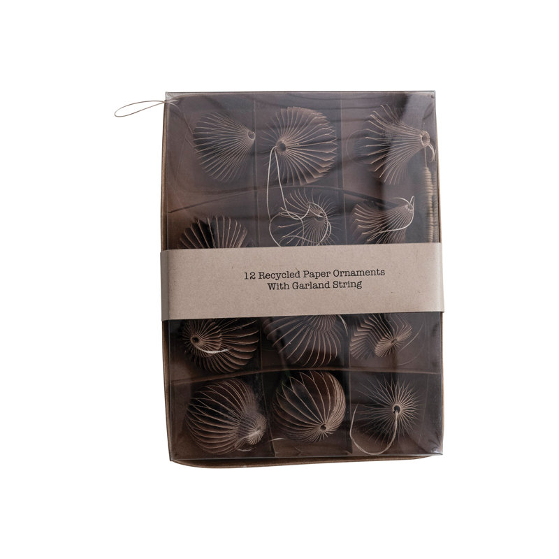 Decorative Paper Folding Honeycomb Ornaments With DIY Garland String, Brown