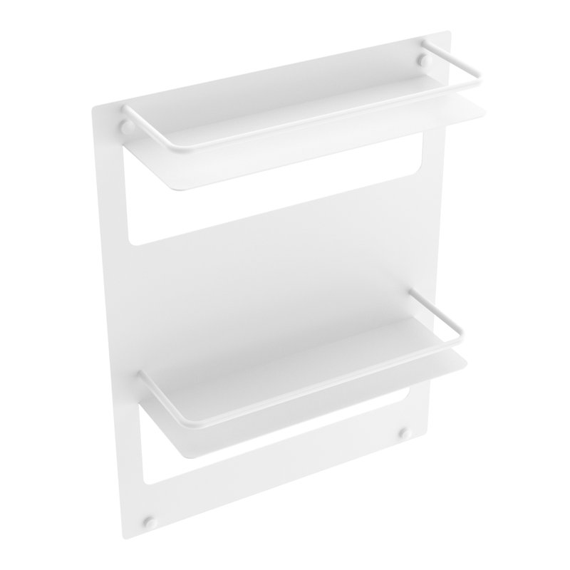 Double Wall-Mounted Wall Shelf - Matte White, Premium Brass Construction, Installation Hardware Included, Matte White