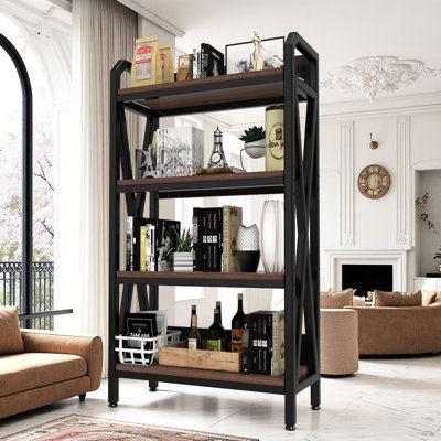 54.78'' 4 - Level Bakers Rack For Bathroom, Pantry, And , With Reinforced Edges, Smooth Assembly, Space Optimization Metal Wood Four Tier Shelving Bedroom, Entryway, Adjustable Shelves, Build, Easy