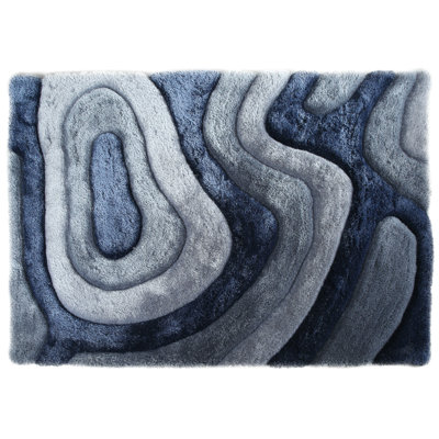 Mateos Collection Blue Geometric Area Rug, 3'5 X 5'5