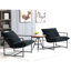 Fauteuil d'appoint élégant en velours moderne, fauteuil inclinable contemporain à structure en métal avec coussin de siège profond pour bureau à domicile-1144642341