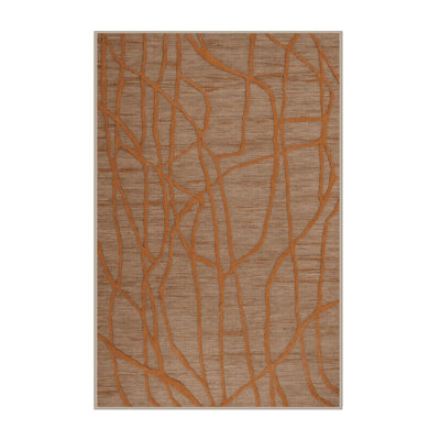 Machine Washable Abstract Beige Area Rug