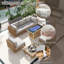 Ensemble de conversation modulaire d'extérieur 8 pièces, ensemble de mobilier de patio avec table de foyer 43 po, table basse, coussin amovible, facile à installer-884057141