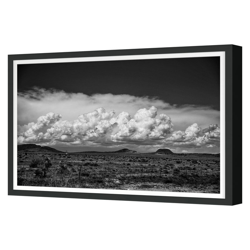 Fall 2022 " Marfa Clouds " by Jean Cornell, Black Single Picture Framed, 30'' H x 45'' W