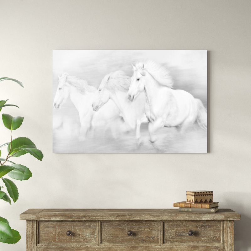 Tous les chevaux blancs, H 32 po x l 48 po x P 1,25 po