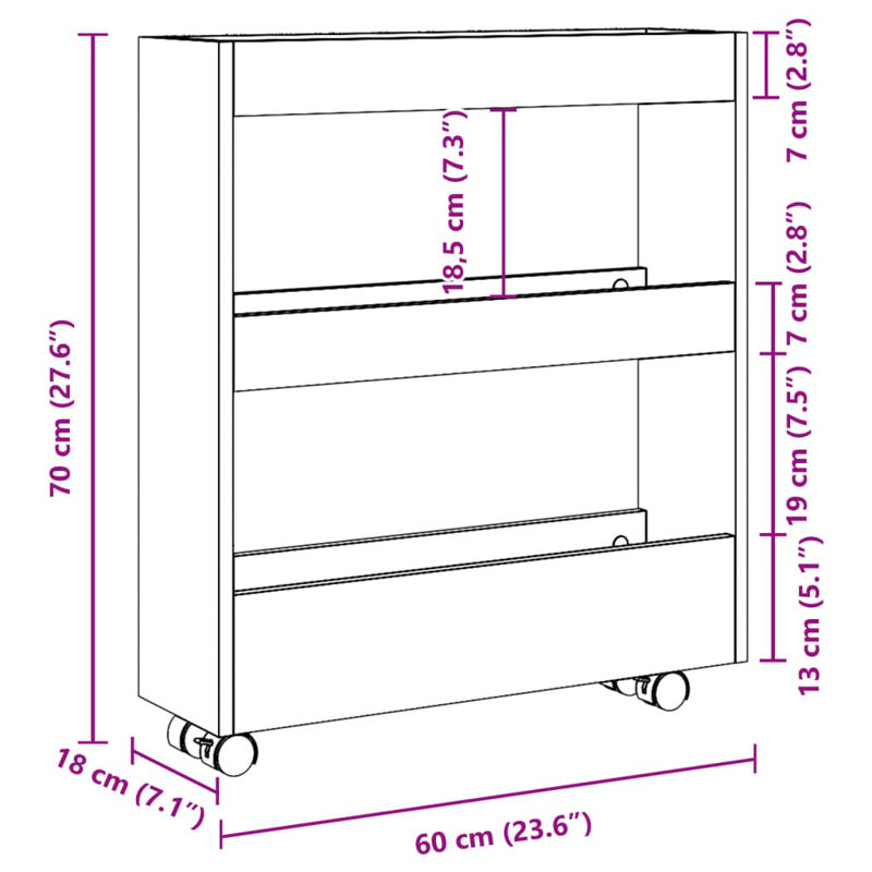 Storage Serving Cart, White