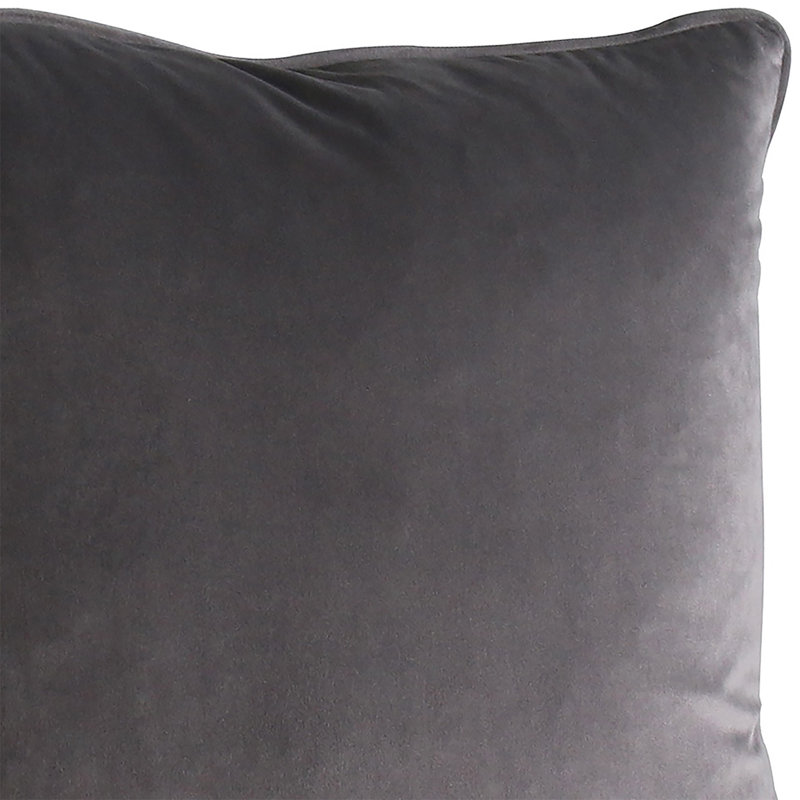 Velvet Throw Square Pillow Cover & Insert, Sky Gray