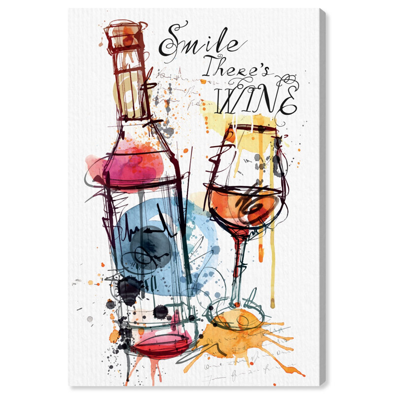 « sourire wine », peinture sur toile, H 15 po x l 10 po x P 1,5 po