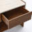Mid-Century Modern End Table with Faux Travertine Top, Drawer and Open Shelf Nightstand
