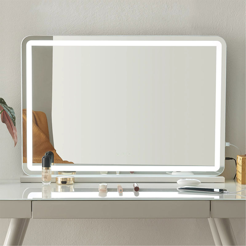 Khalaya Metal Rectangle LED Floor Mirror