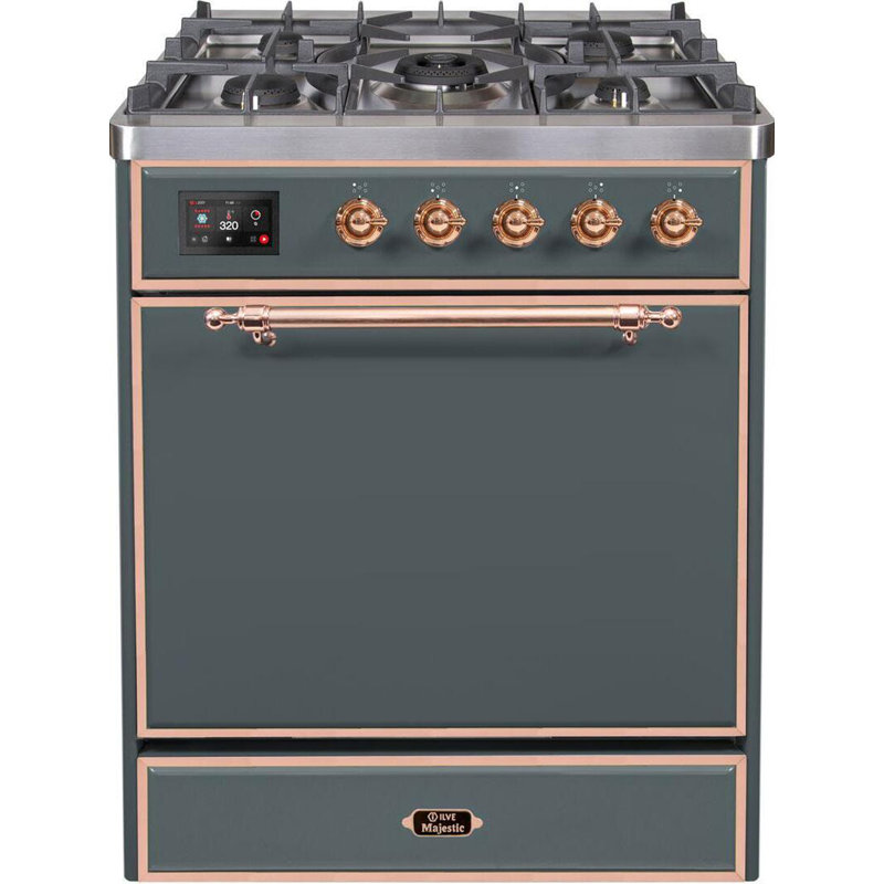 Majestic II 30" 4 cu.ft. Freestanding Dual Fuel with Convection Oven, Glossy Black/Chrome, Liquid Propane
