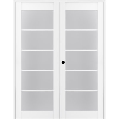 Palladio 5-Lite Active 5-Lite Frosted Glass, Wood Composite Double Prehung French Door