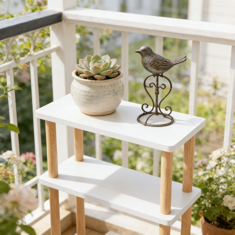 Table d'appoint étroite à 3 niveaux avec tablettes de rangement, table de bout mince pour les petits espaces, table d'appoint multifonctionnelle pour le salon, la chambre à coucher, le vestibule et la maison de campagne