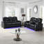 Ensemble de salon en cuir 3 pièces Akheelesh-100852034-138756100