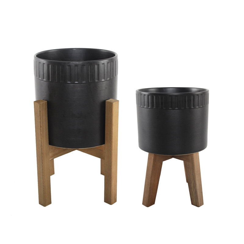 Carita Handmade Ceramic Pot Planter, Black