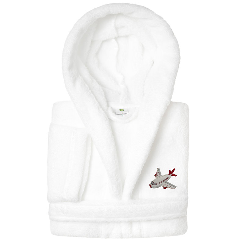 Peignoir 100% polyester Linum Kids, S, Blanc