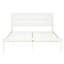 Grand lit en métal blanc - Style contemporain décontracté avec capacité de poids de 500 lb dans un design moderne