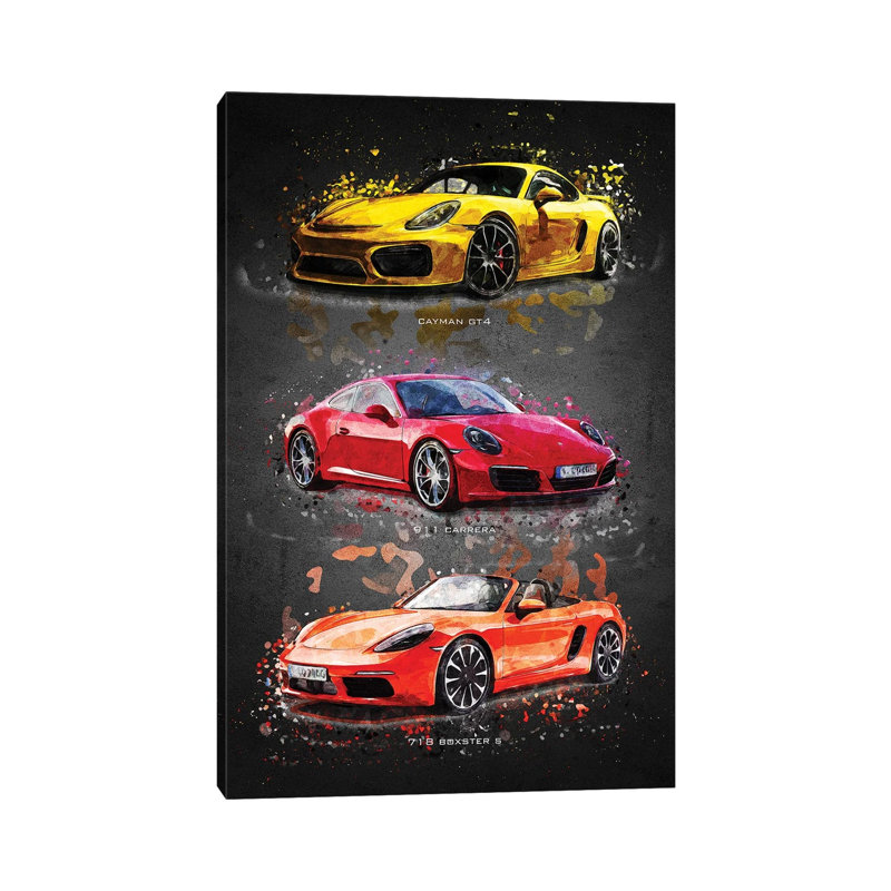 Porsche2 by Gab Fernando - Wrapped Canvas Print, 20.32 cm H x 30.48 cm W