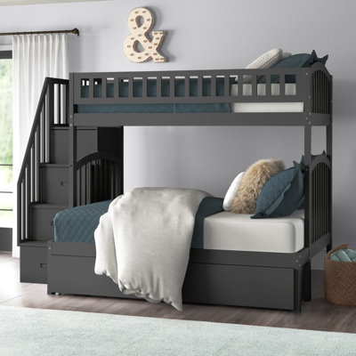 Jaxson Kids Solid Wood Staircase Bunk Bed with Under Bed Storage Drawers