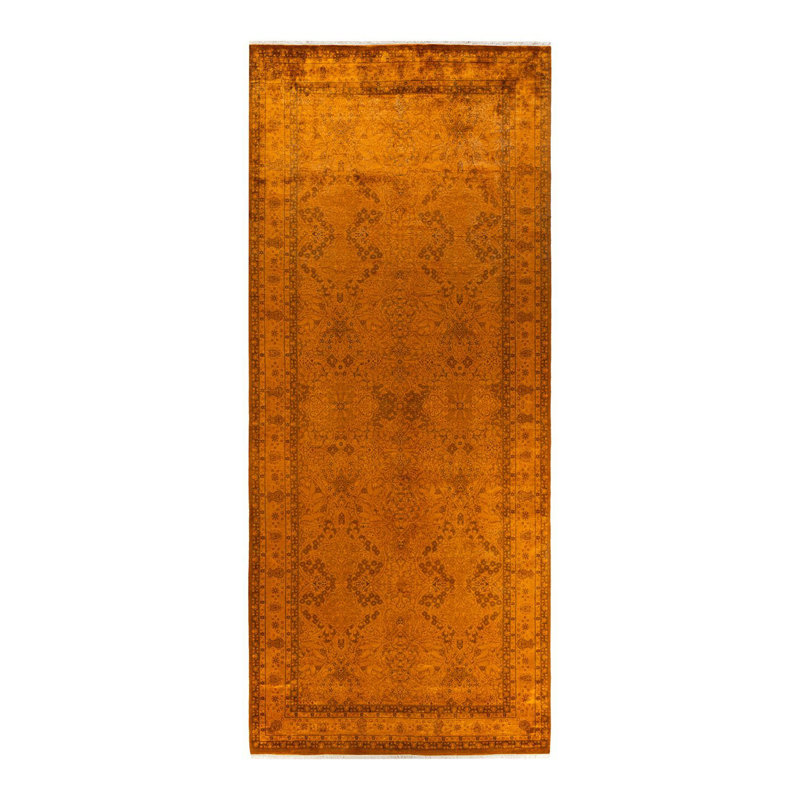 Coram One-of-a-Kind Rectangle 6' 3" X 14' 9" New Age Runner Wool Area Rug Orange