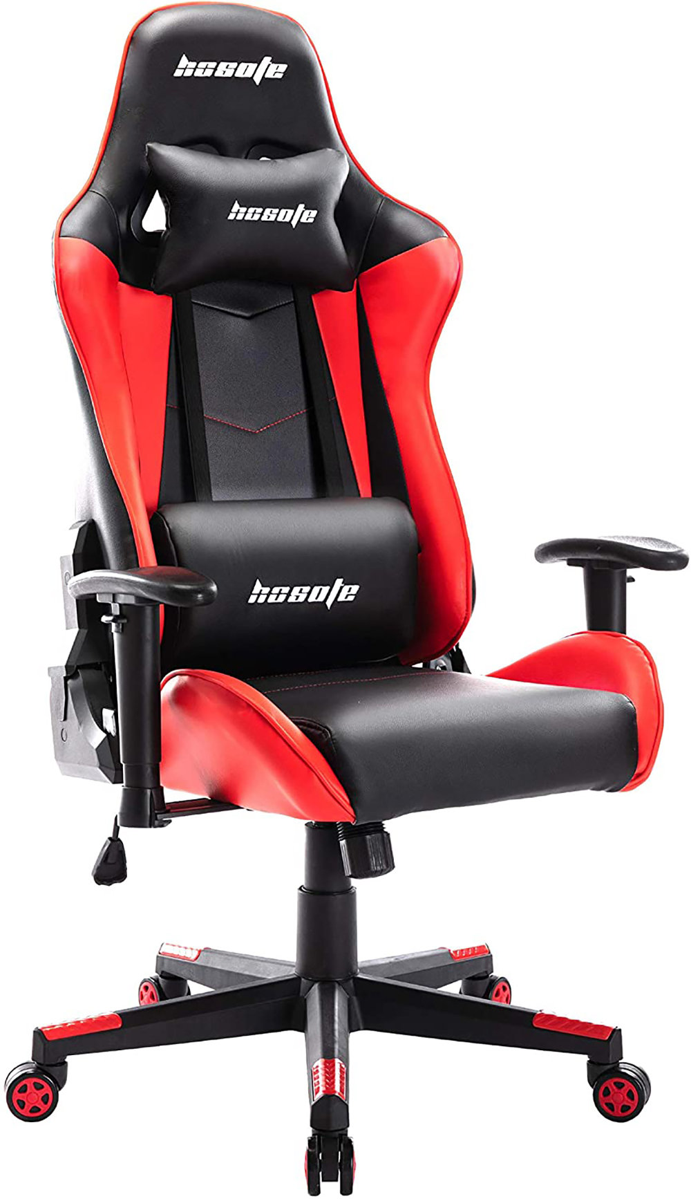 BestOffice Adjustable Reclining Ergonomic Faux Leather Swiveling PC & Racing  Game Chair in Red/Yellow/Black