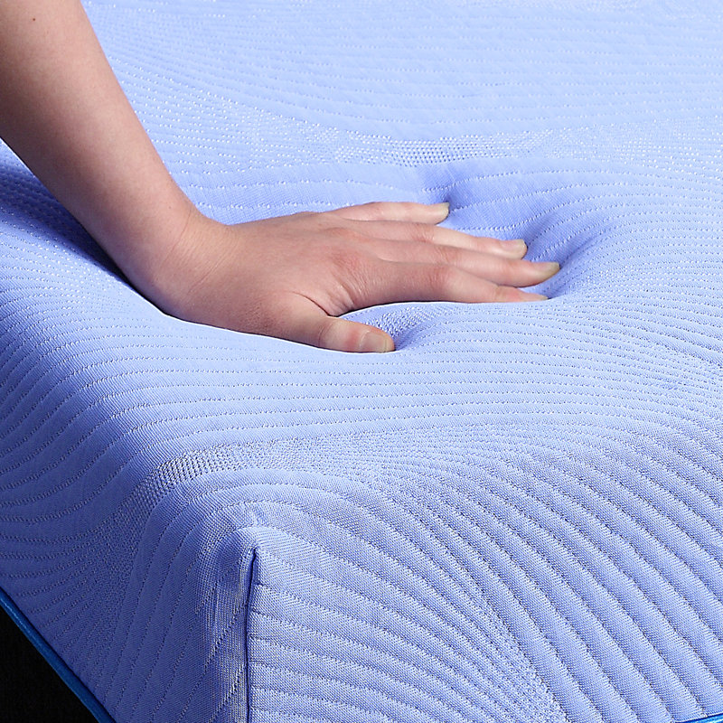 Base réglable et matelas de 12 pouces pour grand lit - housse bleue, mousse, mousse viscoélastique avec alignement de la colonne vertébrale avec fabrication à 6 couches, fonction ronflement, soutien