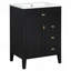 Meuble-lavabo de 24 po avec lavabo, panneau de fibres à densité moyenne et bois d'hévéa, 3 tiroirs et armoire, fermeture en douceur, conception moderne pour les petites et moyennes salles de bain-129184660