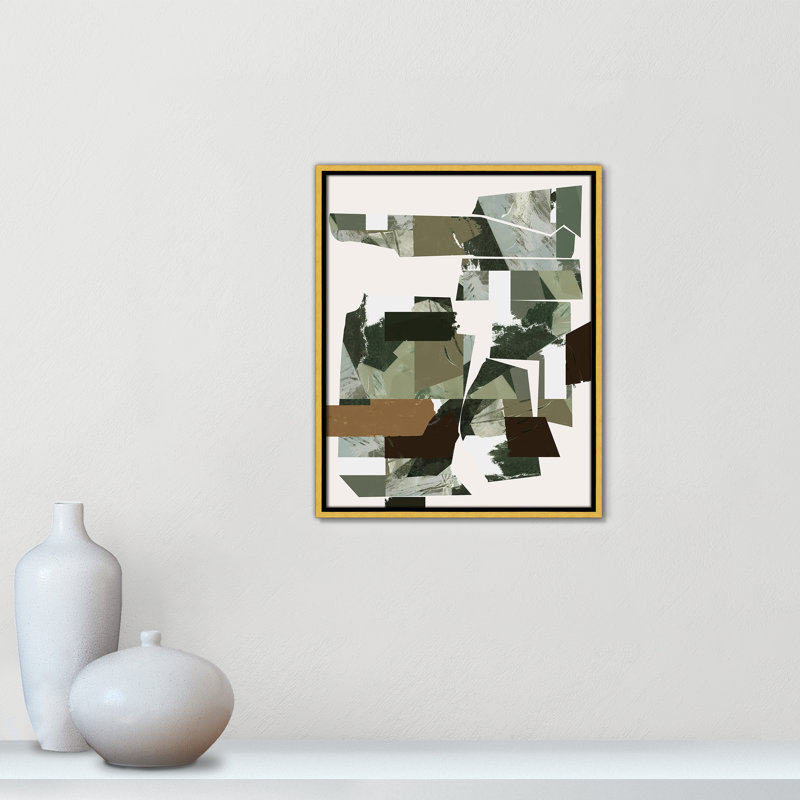 «Green Endeavour I Print» par Cartissi, L 17,5 po x H 21,5 po, Framed Canvas, Gold Floater