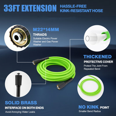 Electric Pressure Washer 5000PSI Max 4.0GPM with 33FT Flexible Extension Hose, 4 Nozzles, Foam Cannon, Power Washer Powered for Cars, Patios, Driveways, Blue