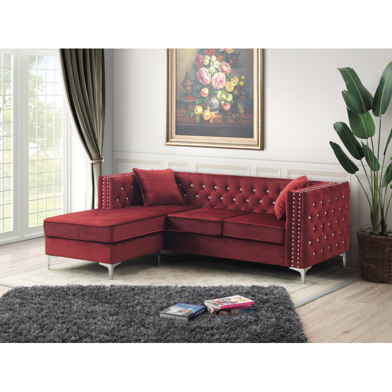 Cannella Upholstered L-Shaped Sectional Reversible, Black