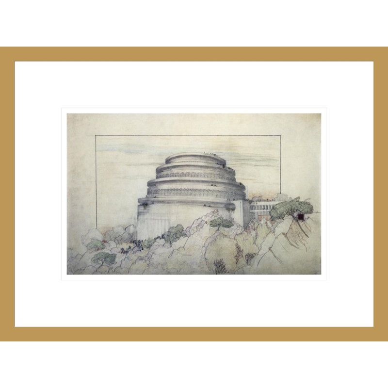 Gordon Gordon, objectif automobile (projet) (vue en perspective). «Sugarloaf Mountain MD» par Frank Lloyd Wright - impression giclée encadrée