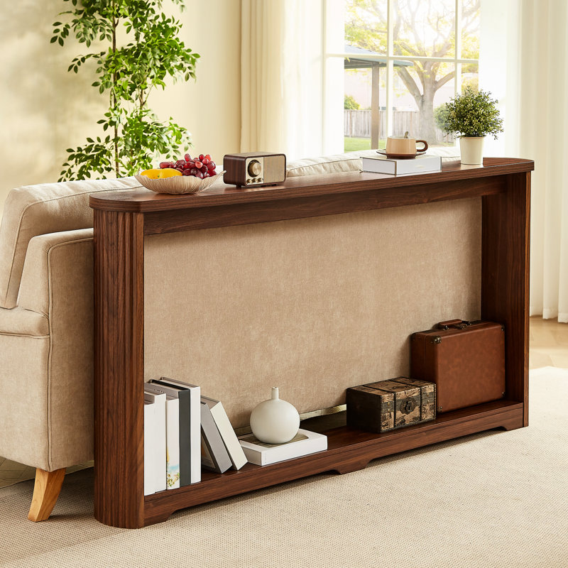 Console en noyer ondulé 70,1 po, multifonctionnel pour entrée, structure d'appoint, finition imperméable 70,1 po, noyer, multifonctionnel, fiabilité à long terme