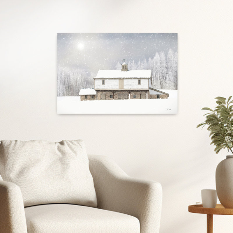 Paysage d'hiver abstrait enneigé, H 24 po x l 16 po