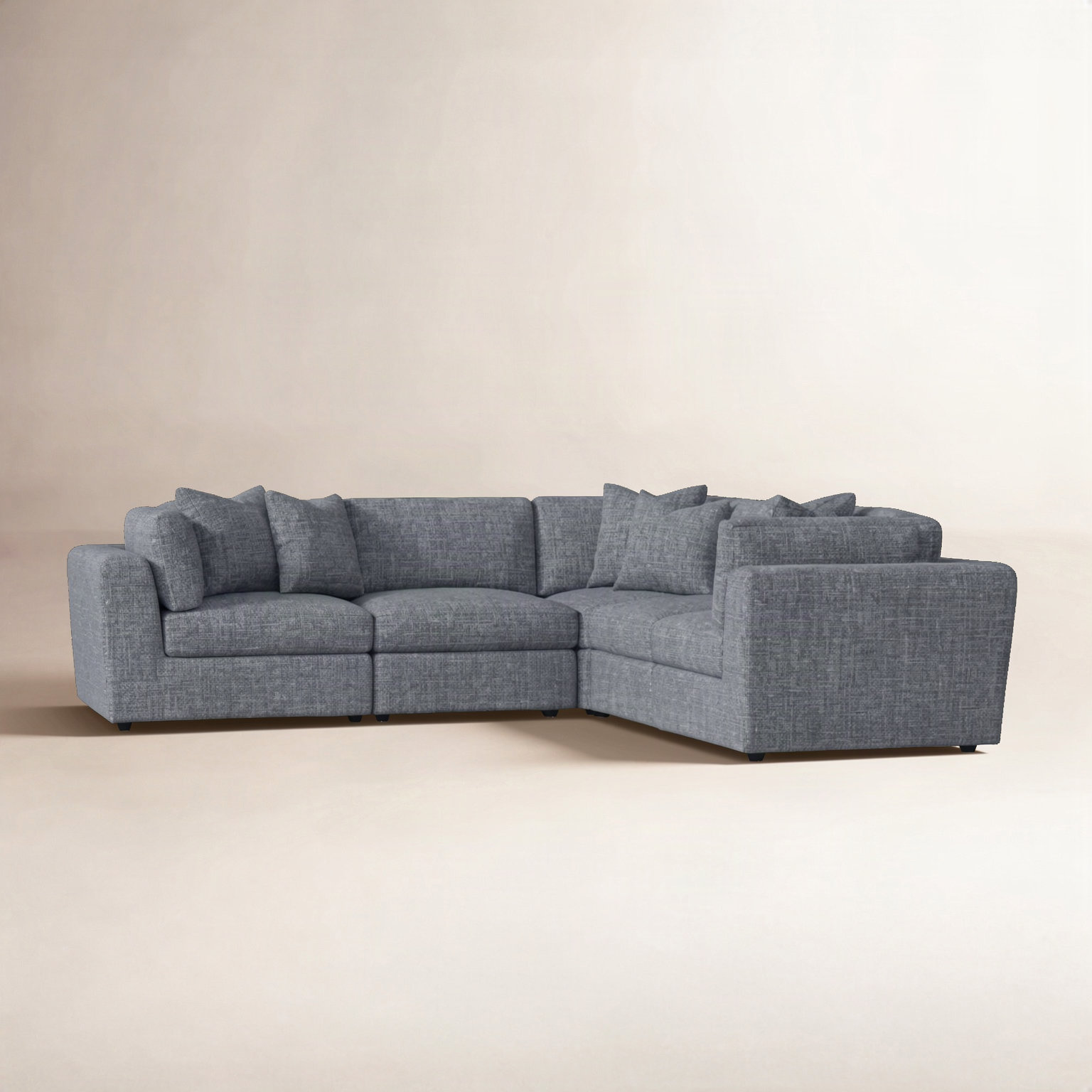 Oasis Upholstered L-Sectional, Dark Grey Chenille 5533-011