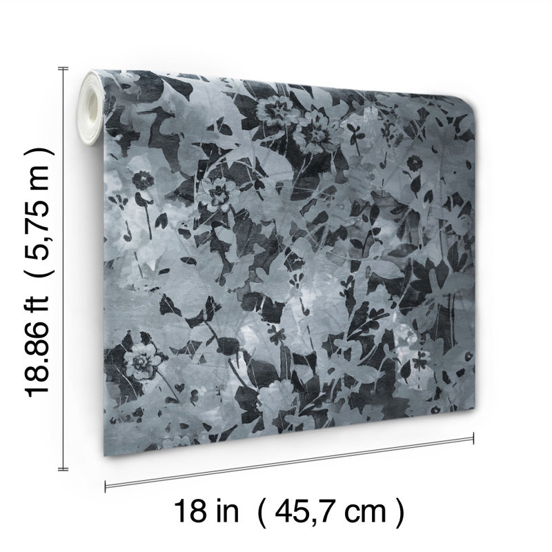 Papier peint pelez et collez, Noir / Gris