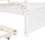 Lit plateforme double à baldaquin avec tête de lit et lit gigogne, lit en bois moderne, sans sommier