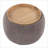 Ottoman Tray Pouf with Storage – Contemporary Walnut Brown Fabric &amp; Natural Wood by LumiSource | Walnut Brown | Fabric-1519467969