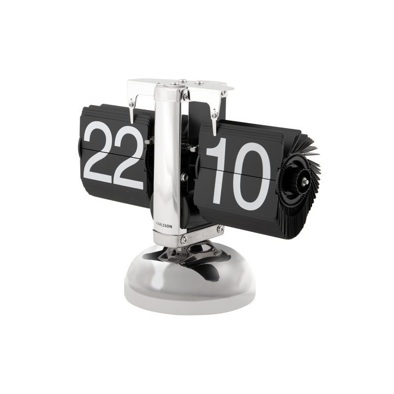 Analog Metal Quartz Tabletop Clock, Black