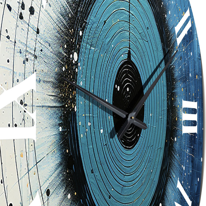 White Blue Minimalism Moon Wall Clock, Extra Large