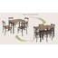 Ensemble de table de salle à manger 5 pièces avec 4 chaises, table de cuisine en bois, 43 x 28 pouces, brun rustique