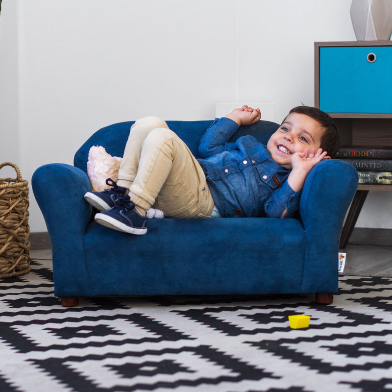 Spitzer Kids Club Sofa with Accent Pillows, Navy