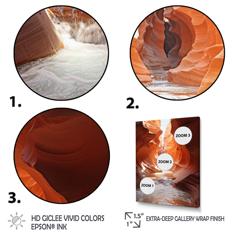 Beige orange canyon mirage sur toile, H 40 po x l 30 po x P 1,5 po, Toile tendue