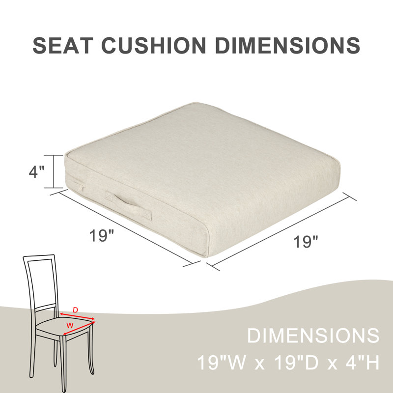 Ensemble de coussins de chaise de patio Aoodor, Kaki, l 19 po x P 19 po